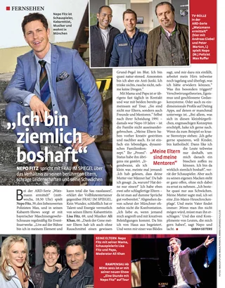 Die Zeitschriftenseite „Ich bin ziemlich boshaft“